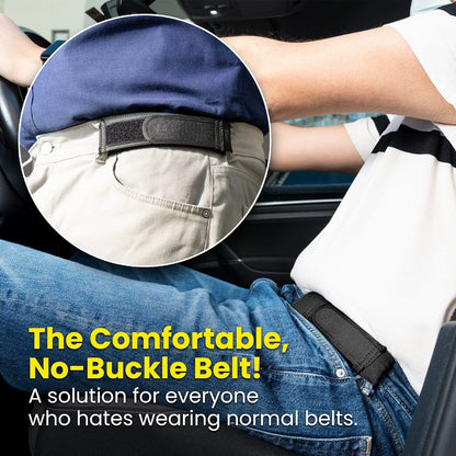 2PC BeltBro No Buckle Elastic Belt Comfort Adjustable Belt Loops For Men Women