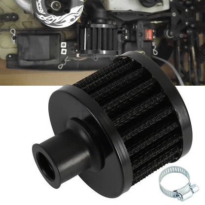 2pc Car 12mm Oil Mini Air Filter Intake Vent Valve Cover Breather Fuel Crankcase