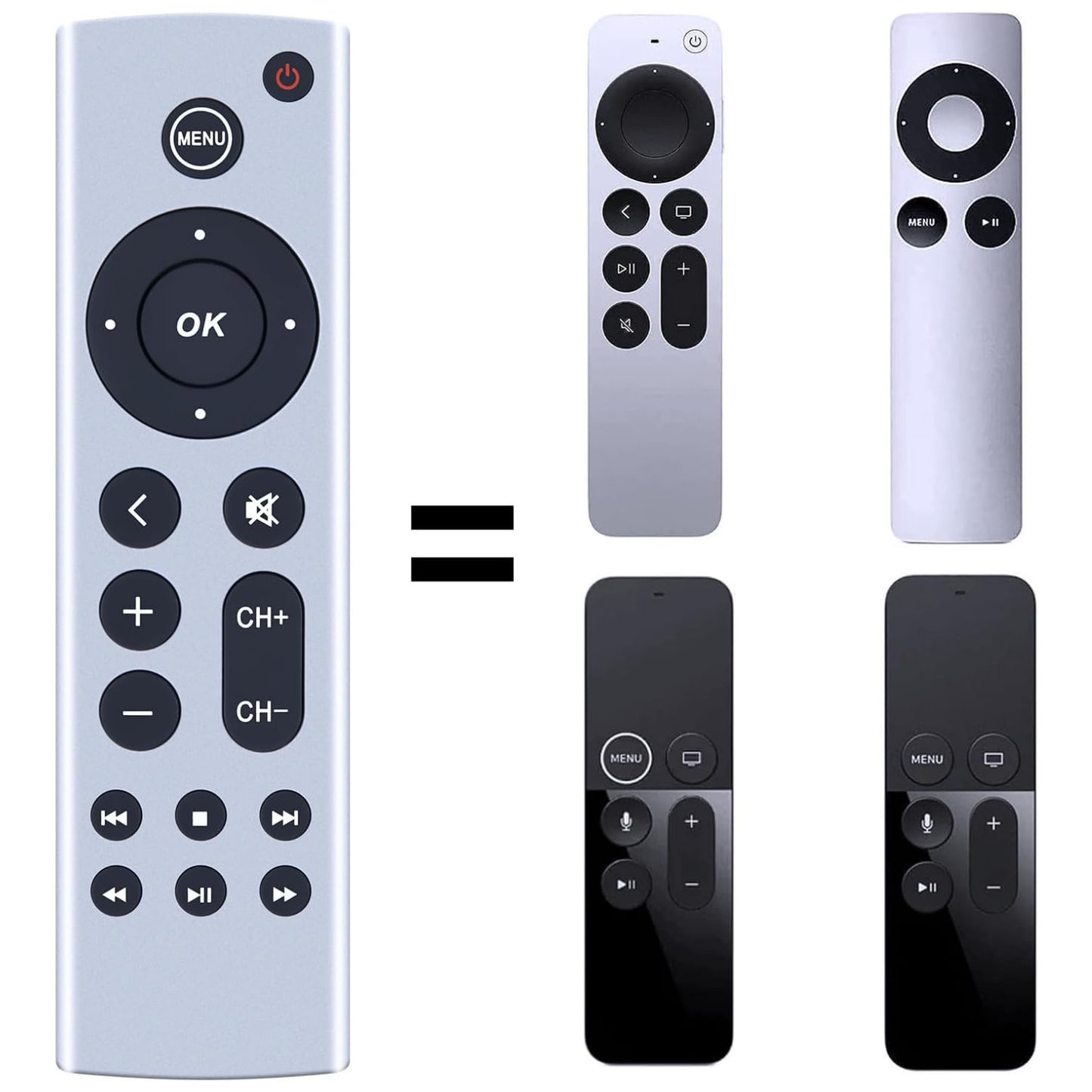 Replacement Remote for Apple TV 4K HD A2843 A2737 A2169 A1842 A1625 Controller