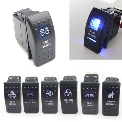 Spot Light 12V ARB Carling Rocker Waterproof Toggle Switch Blue LED Car Boat AU