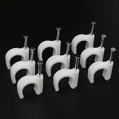 100pcs U Shape Cable Clips Clamp Wire Management Durable Circle Wall Clip  Home