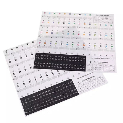 TRANSPARENT Keyboard Piano Stickers 88/61/54/49/37 KEYS Sticker Note For Learner