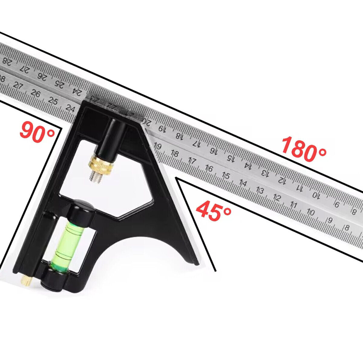 300mm Horizontal Movable Angle Ruler Adjustable Measuring Tool for Engineering