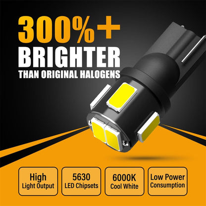 AUXITO 10X T10 LED White Car Interior Light Parker Bulb Wedge Globe 6000K White