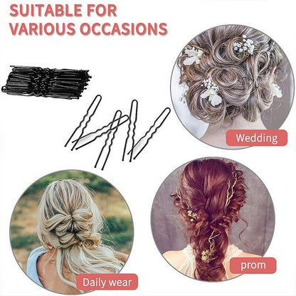 100Pcs 6cm U Shape Hair Pins Bobby Clip Style Bun Tool Womens Girls Accessory