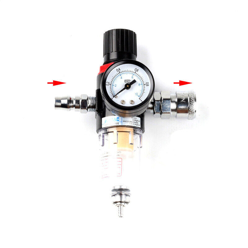 1/4'' Air Compressor Filter Water Separator Trap Tools Kit With Regulator AU