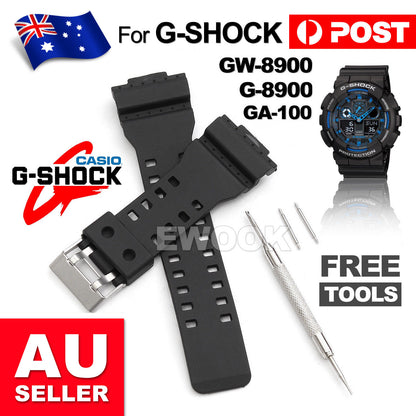 16mm WATCH BAND STRAP FITS CASIO G SHOCK GA-100 G-8900 GW-8900 PINS TOOL G-SHOCK