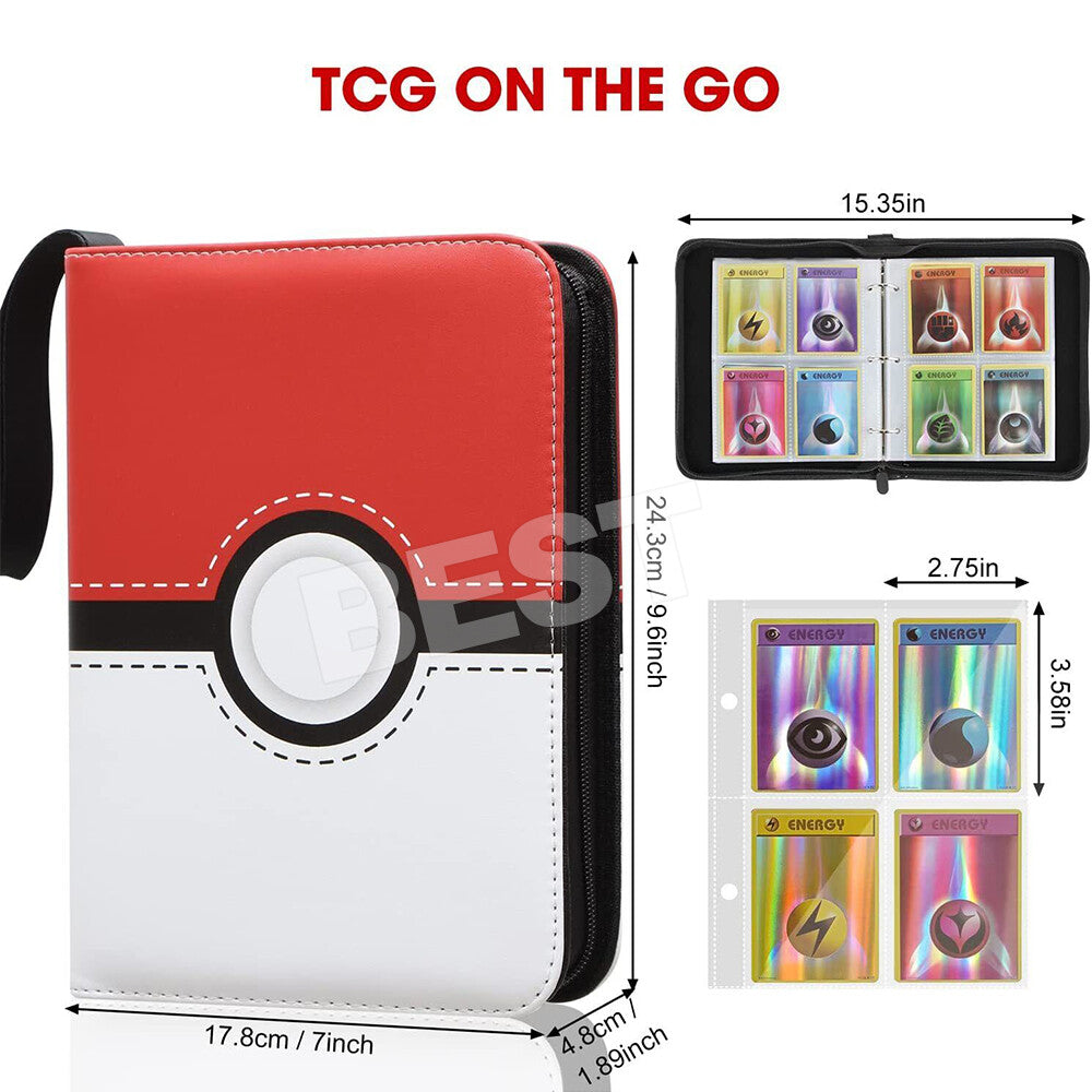 For Pokemon Cards Binder Album Book Game Card Collectors Holder 400 Card Spots