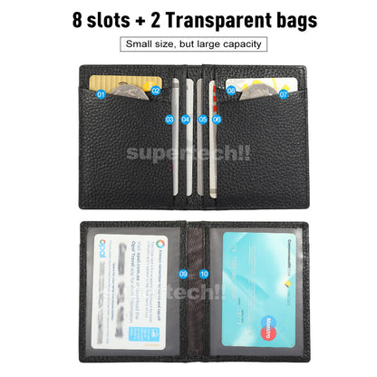 Men Leather Credit Card Holder RFID Blocking Slim Wallet Money Purse Protector