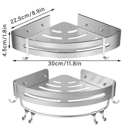 Wall Mounted Triangle Corner Shelf Bathroom Storage Rack for Shower Toiletries