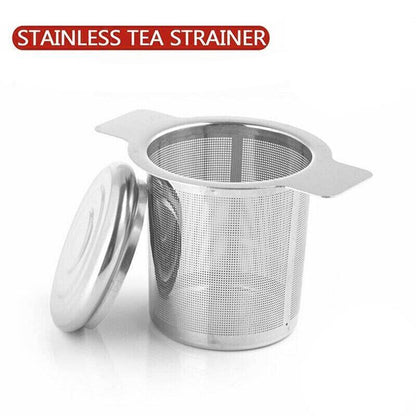 Tea Infuser with Lid Mesh Stainless Steel Metal Cup Strainer Loose Leaf Filter