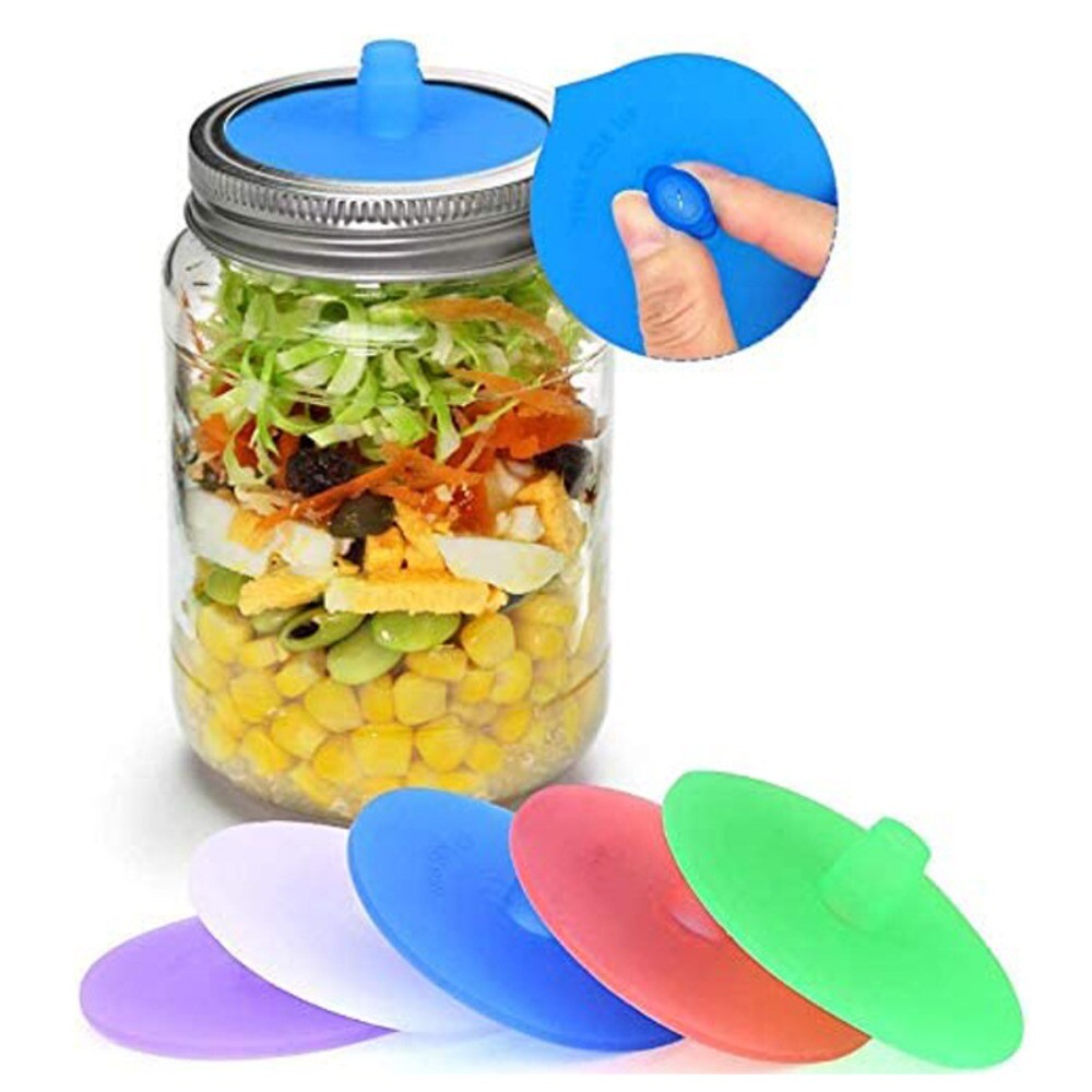 5pcs Silicone Waterless Airlock Fermentation Lid For Wide Mouth Mason Jar