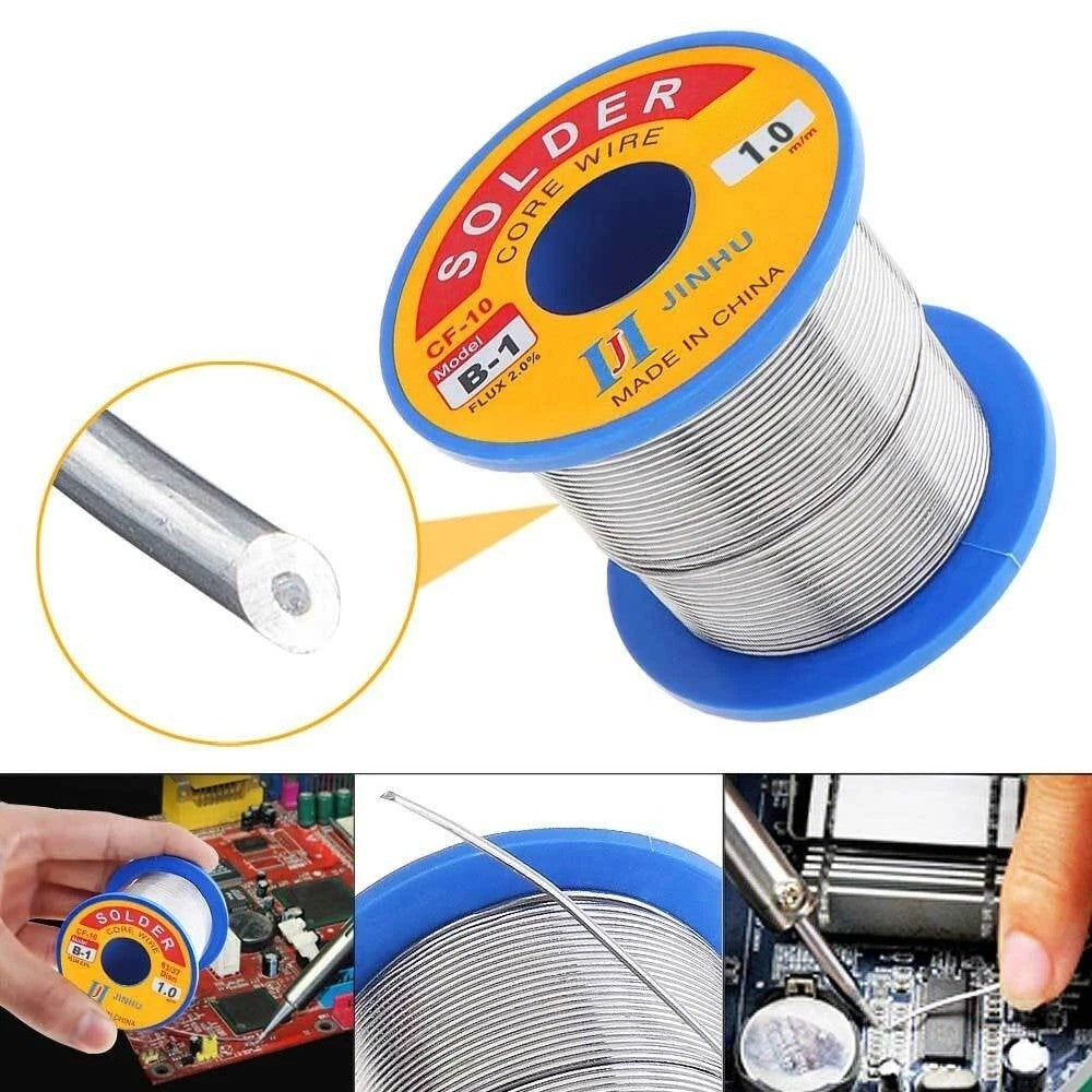 60/40 Tin lead Solder Wire Rosin Core Soldering Kit Tool 2% Flux Reel 0.5mm-2mm