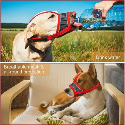 Comfortable Mesh Dog Muzzle Soft Fabric Pet mask  Small to Medium Dogs
