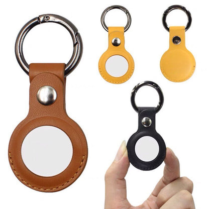 Apple Air Tag Leather Case Cover Keychain Holder Sleeve Shell Tracker Protection