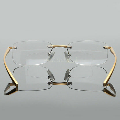 AUS NEW Rimless Bifocal Reading Glasses Readers 1.0 1.5 2.0 2.5 3.0 3.5 4.0