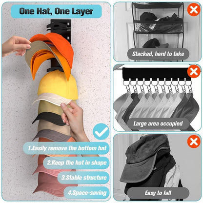 Closet Hat Rack Baseball Caps Organizer Space Saving Wall Hat Storage Holder AU