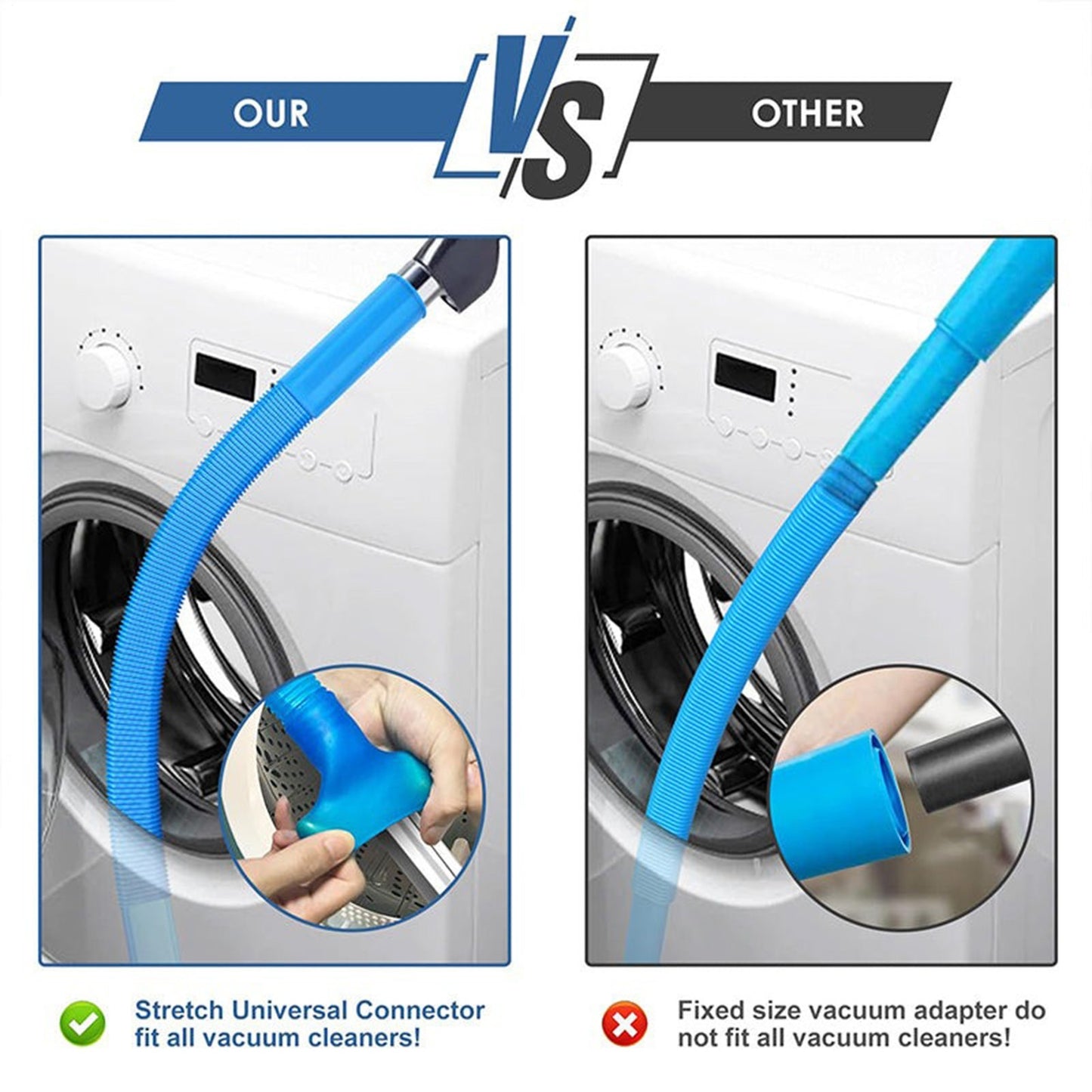 Dryer Vent Cleaner Kit Lint Remover Cleaning Brush Vacuum Hose Attachment