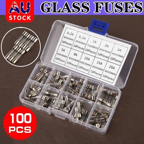 100PCS 5 x 20mm Fast Quick Blow Glass Tube Fuse Assortment Box Kit Fast-blow  AU