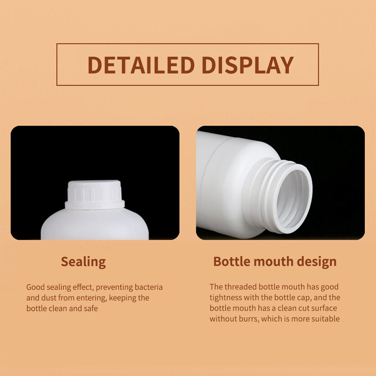 Plastic Reagent Storage Bottles 50pcs White Sample Containers for Lab Chemical
