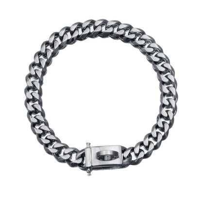 Luxury 316 Stainless Steel Gold Chain Dog Collar Cuban Link Pet Necklace 10"-26"