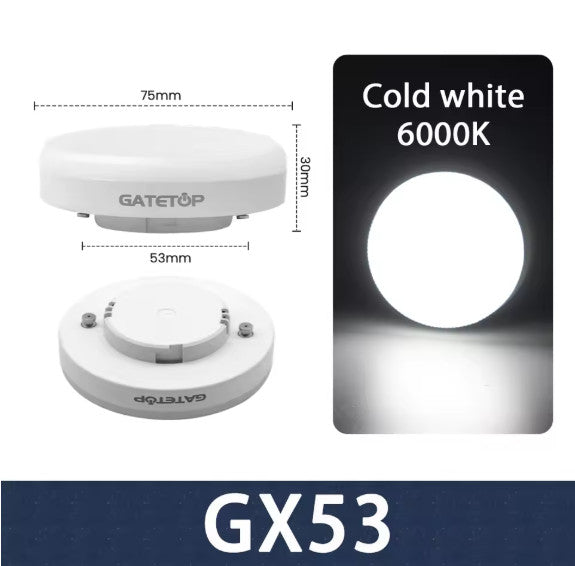 1-10 Pack GX53 LED Bulb 5W 15W Reflector, 60W Equivalent, Disc Frosted Puck, RA8