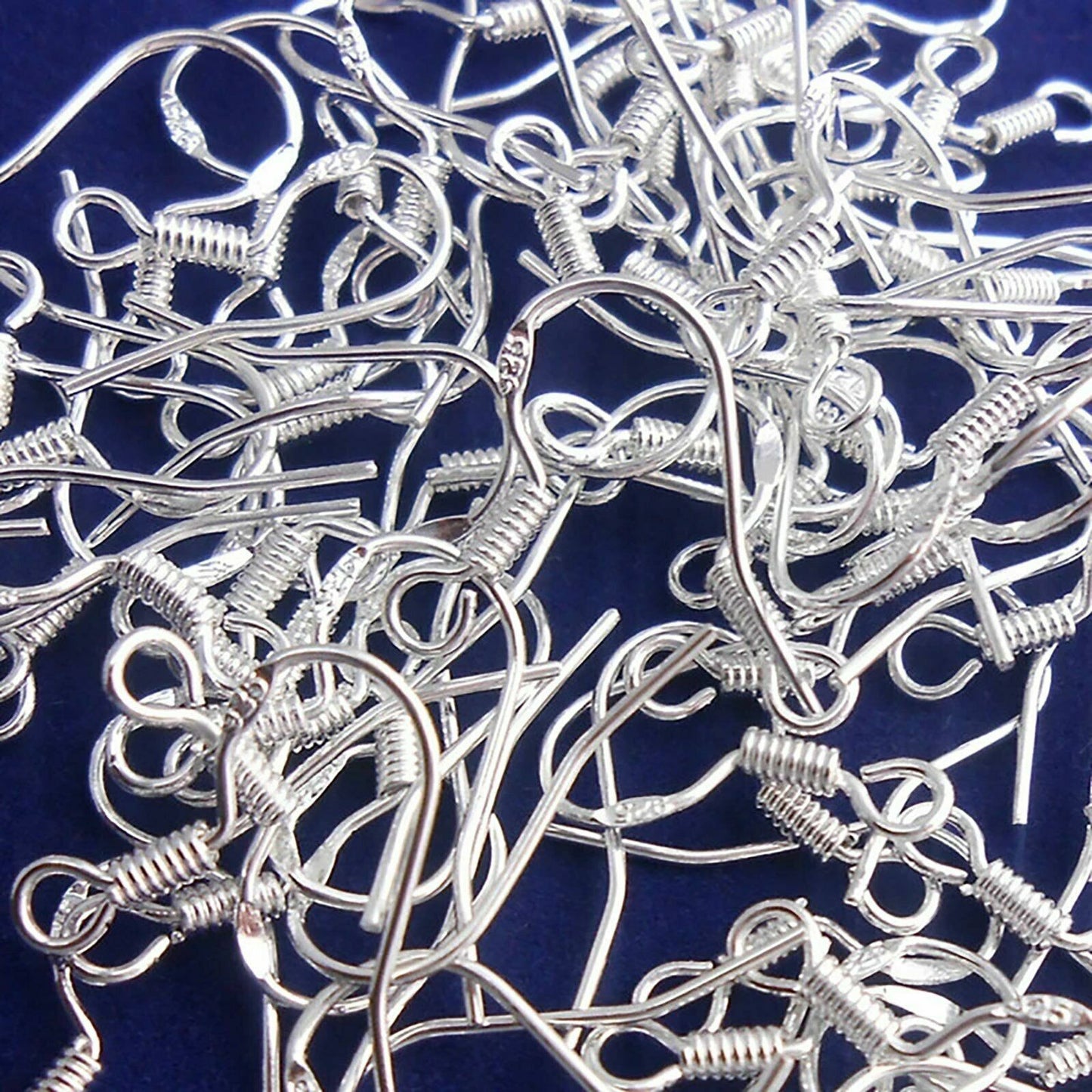 100pcs 925 Sterling Silver Hooks Hypoallergenic Ear Wires DIY Earrings Jewelry
