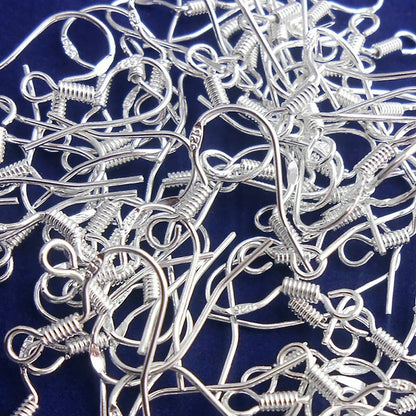 100pcs 925 Sterling Silver Hooks Hypoallergenic Ear Wires DIY Earrings Jewelry