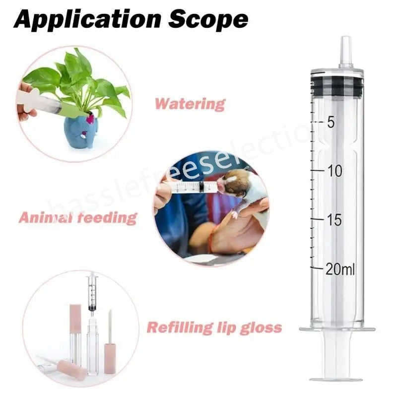 10-100PCS Disposable Plastic Syringes 1ml 5ml 10ml 20ml Measuring Tube Funnel