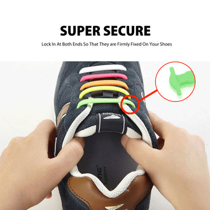 No Tie Shoelaces Elastic Shoe Laces Silicone Rubber For Kids Adults Sneakers