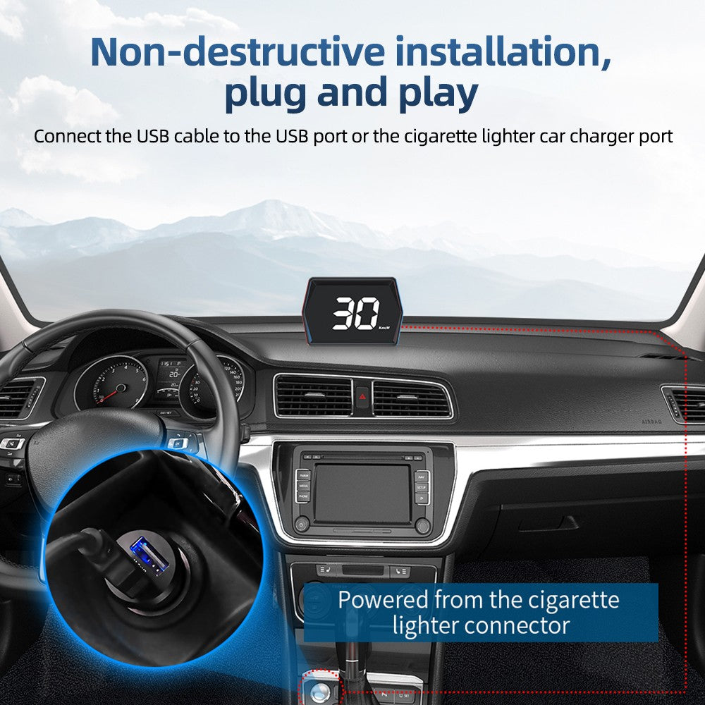 Car HUD Head Up GPS Speedometer Digital Universal Speedo Speed MPH KMH Display