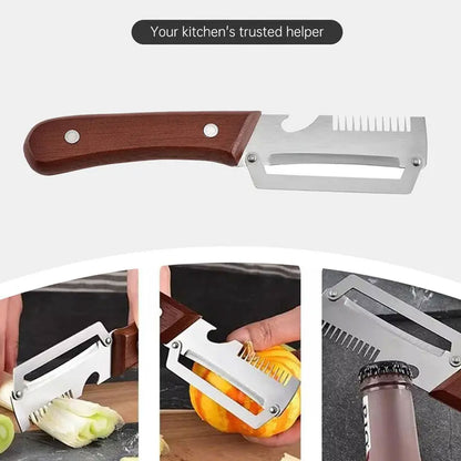 Stainless Steel Vegetable Peeler Wooden Handle Fruit Potato Slicer Kitchen Tool