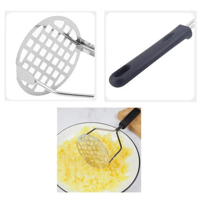 Kitchen Potato Masher Stainless Steel Vegetable Fruit Potatoe Press Crusher Tool