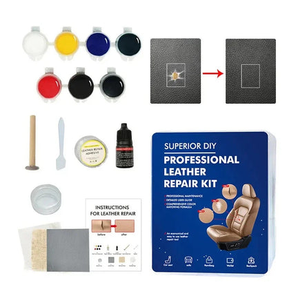 Advanced Leather Repair Gel Kit Filler Restore Car Seat Sofa Scratch Rips Holes