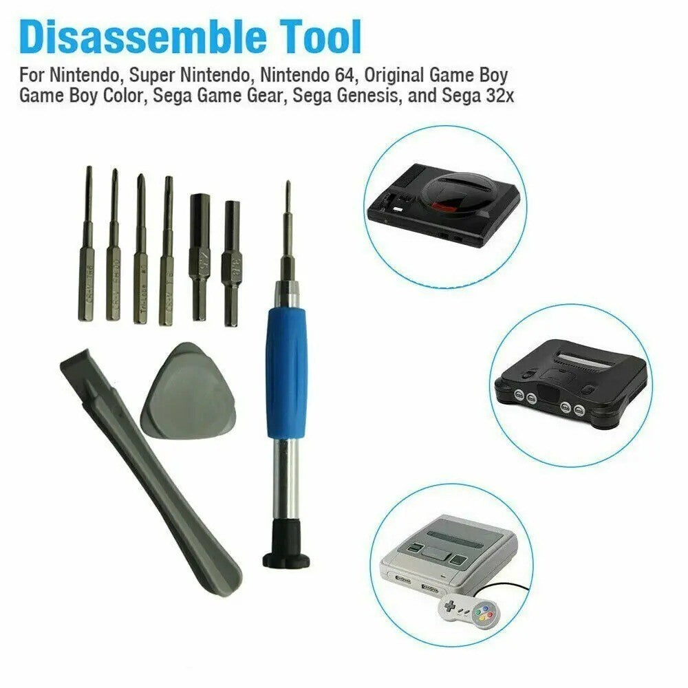 Repair Tool Kit Screwdriver Compatible with Nintendo NES SNES N64 Sega Set Game Boy Consoles