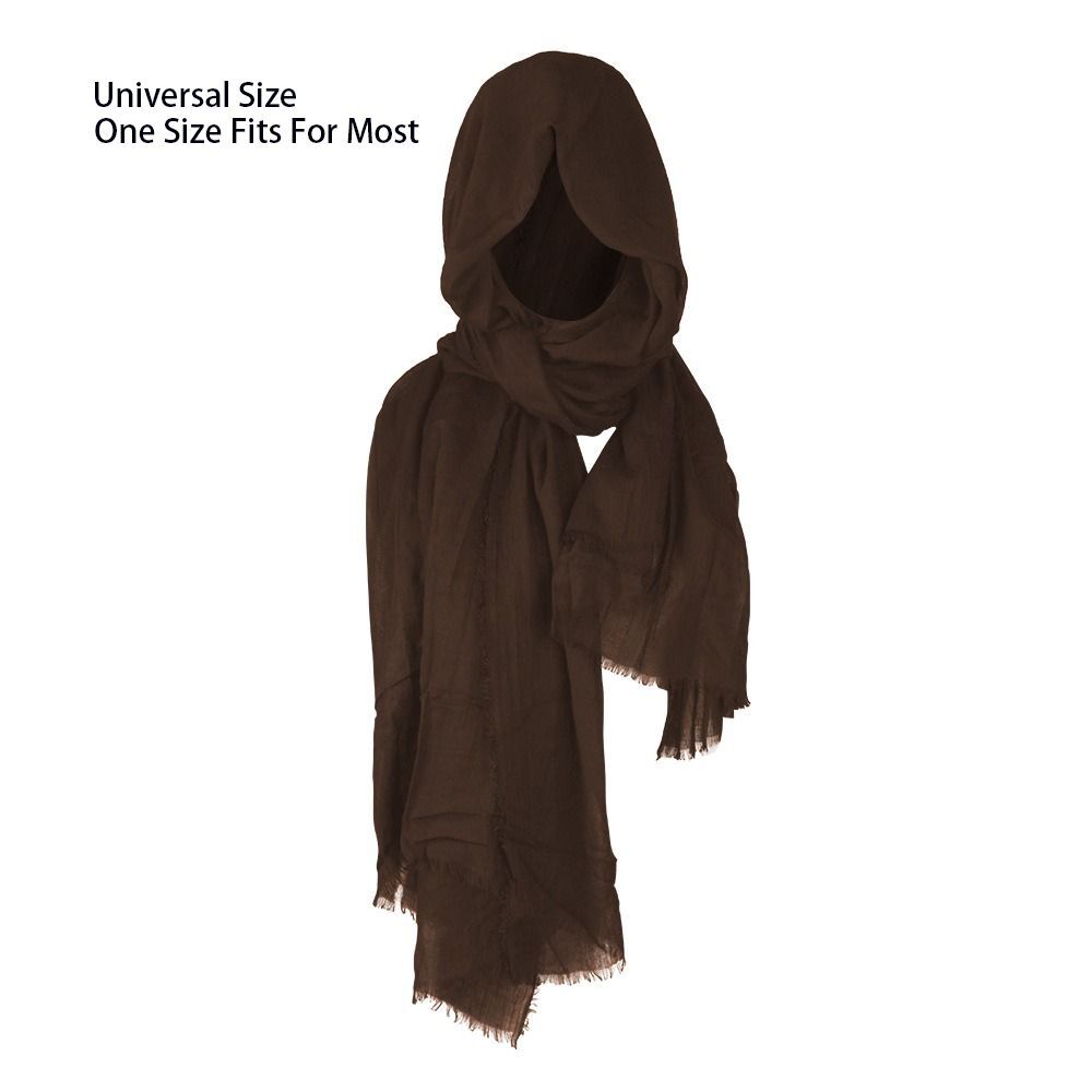 Mens Shawl with Hood Medieval Pirate Retro Hood Black/Brown Vintage Pirate Scarf