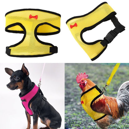 Supplies Adjustable Pet Matching Collars Bow Hen Belt Chicken Vest Harness