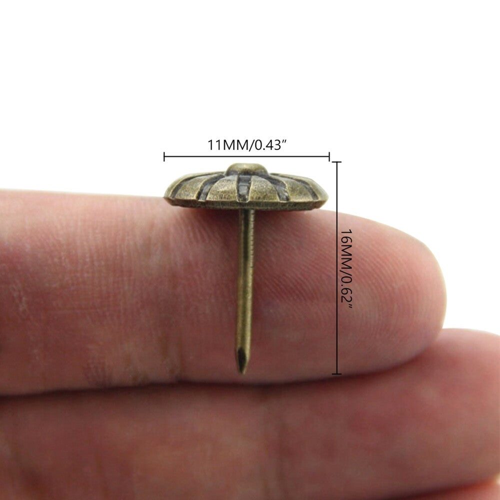100/300pc Gold Brass Upholstery Nails Furniture Studs/Tacks/Pins Furniture Decor