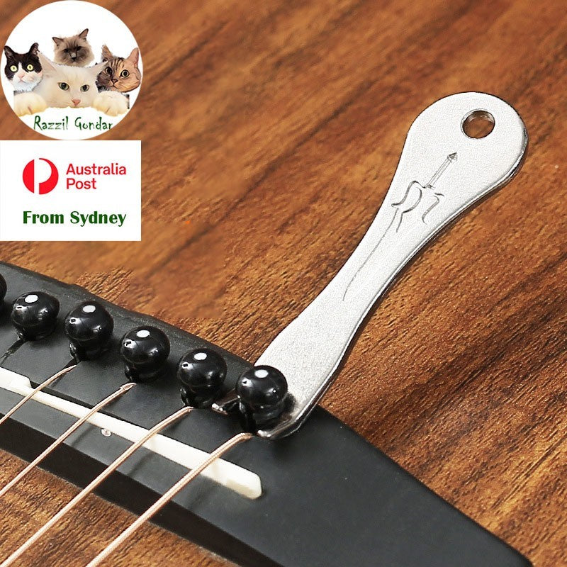 Stainless Steel Acoustic Guitar Bridge Pin Puller String Peg Remover Winder Tool