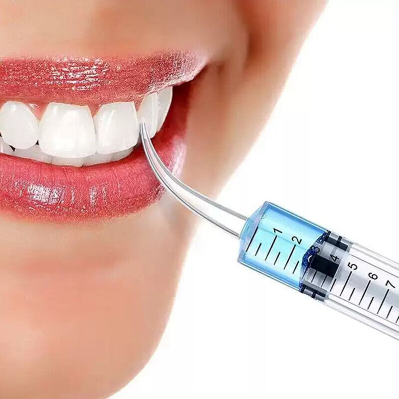 4PCS Dental Syringe 12ml Disposable Oral Irrigation Curved Tip Elbow Lab AU