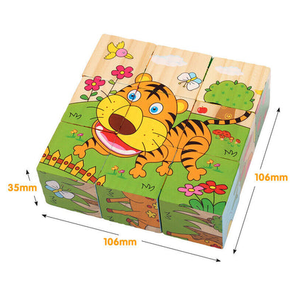 Toddler Puzzles Child 6 Animal Shape Wooden Toys Baby for 1 2 3 Year Old AU