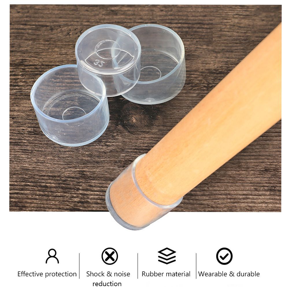 Floor Protectors Chair Leg Caps Silicone Pads Furniture Feet Non-Slip Covers