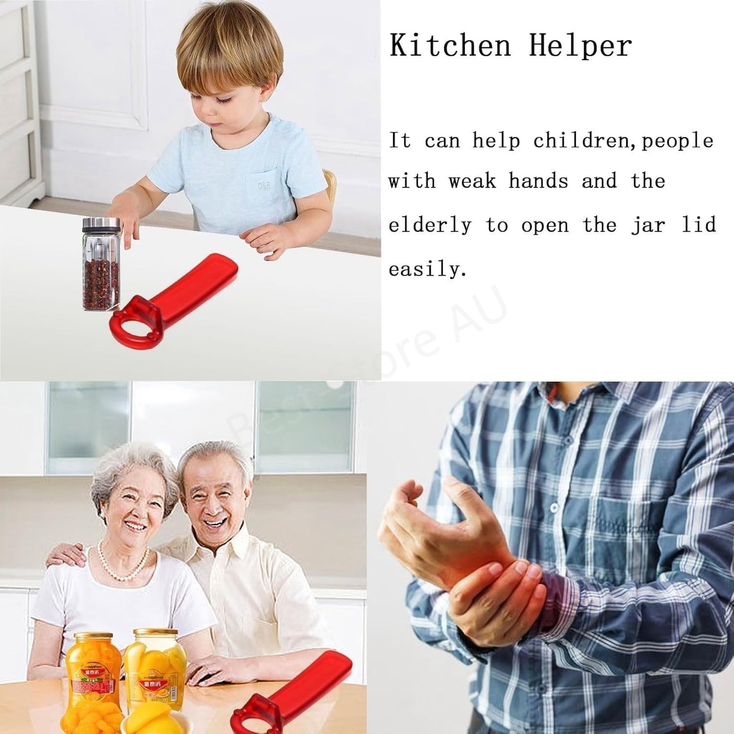 Jar Opener Jarkey Lid Key Opener Gripper Kitchenware Tool Easy Elderly Assist