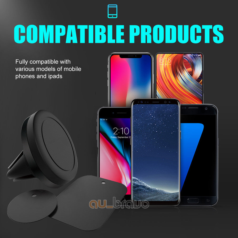 Universal Car Mount Air Vent Magnetic Phone Holder Compatible with All iPhone Android Phones