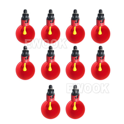 10x Automatic Cups Water Feeder Drinker Chicken Waterer Poultry Chook Bird VIC