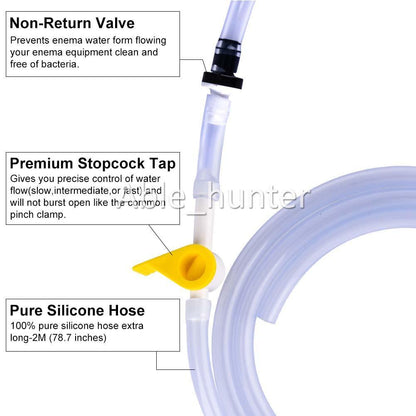 Non-Toxic Stainless Steel Enema Bucket kit Coffee Colon Cleansing Detox Kit 2L