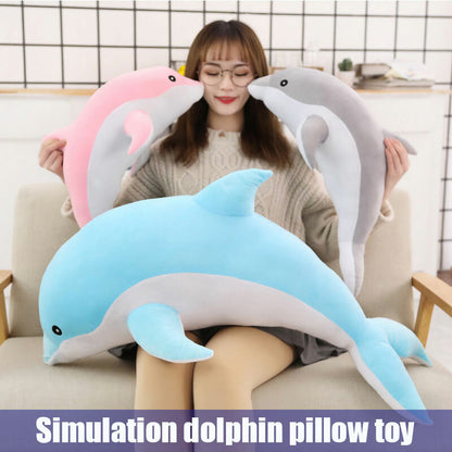 30/50cm Cute Dolphin Plush Toy Soft Stuffed Marine Animals Pillow Doll Kids Gift