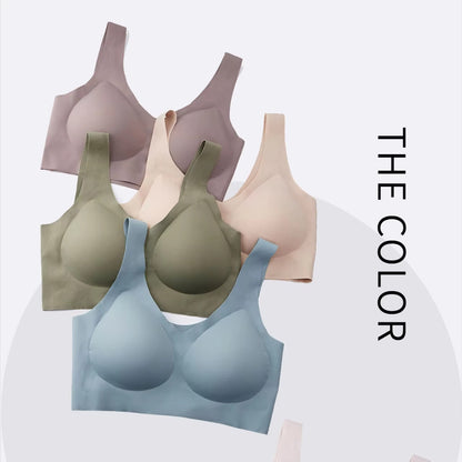 Womens Soft Wireless Push Up Jelly Bra Full Supportive Older Lift Back Underwear