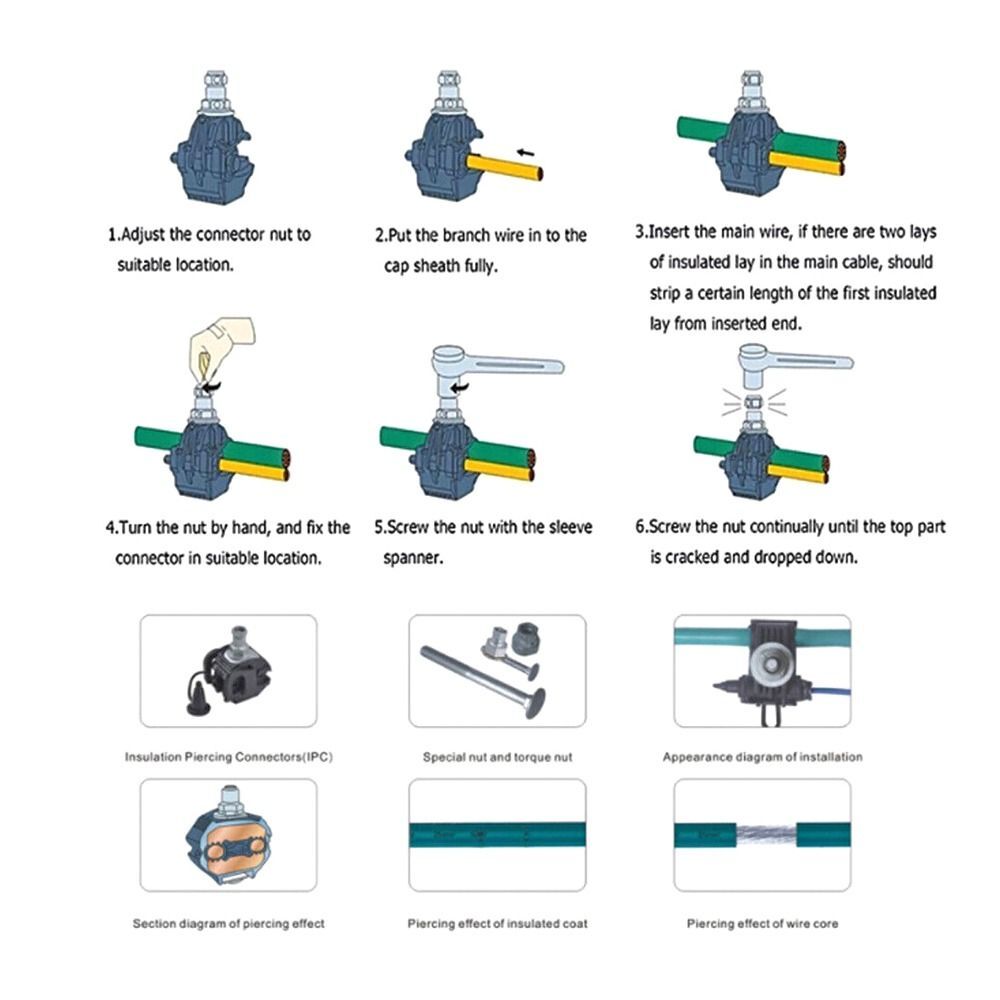 Cable Insulation Piercing Connector No-Peeling Piercing Connector Clamp