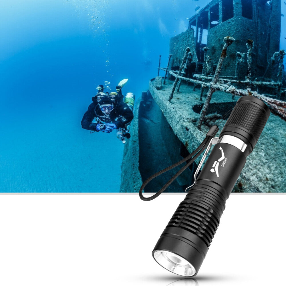 Waterproof Diving Light LED Underwater Scuba Flashlight Bright Torch Dive Lamp